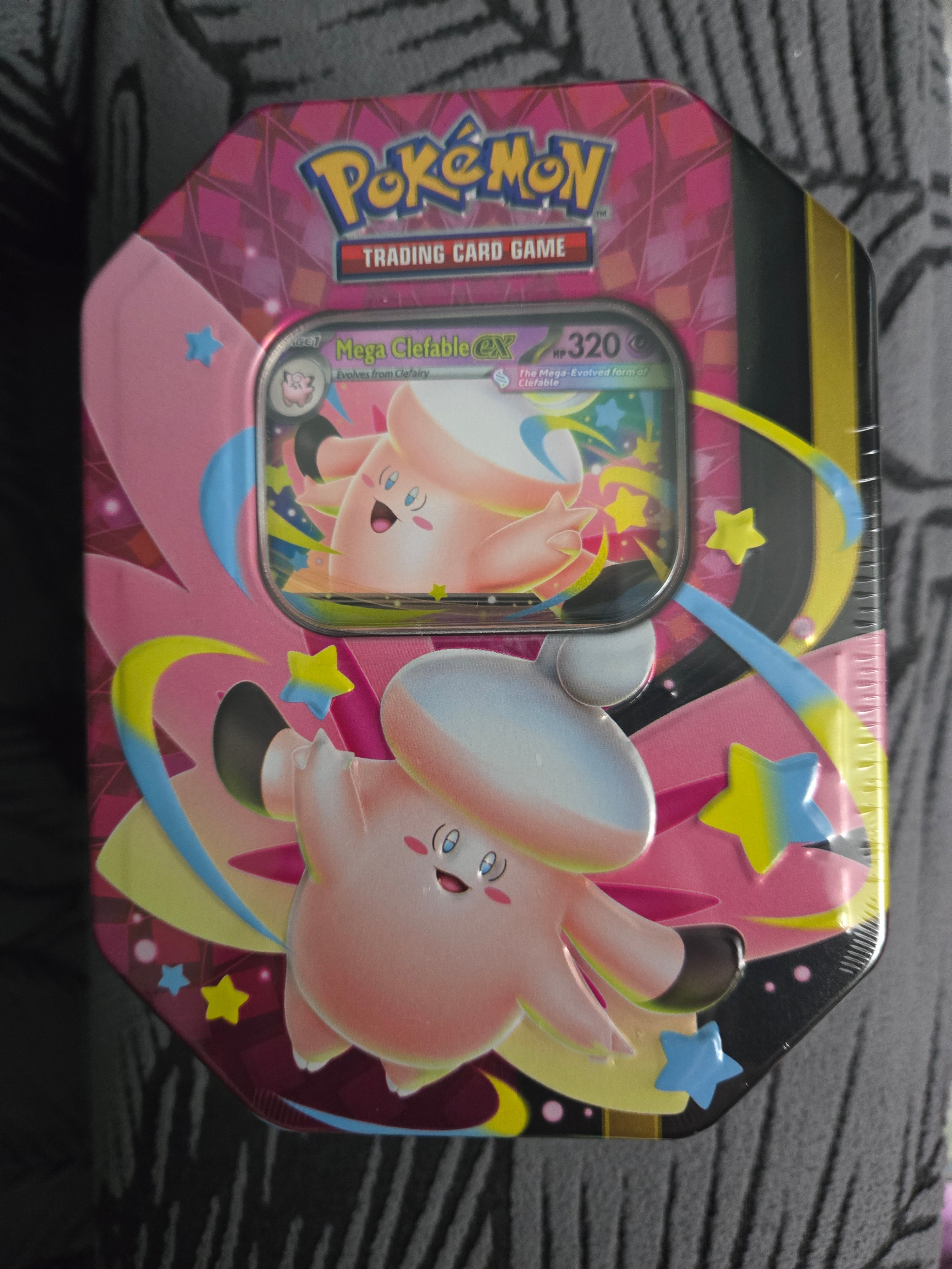 Sealed Pokemon TCG Mega Moonlit Tin Mega Clefable Ex